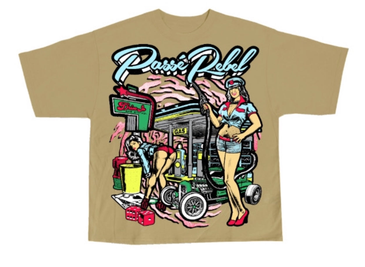 TAN GAS STATION TEE
