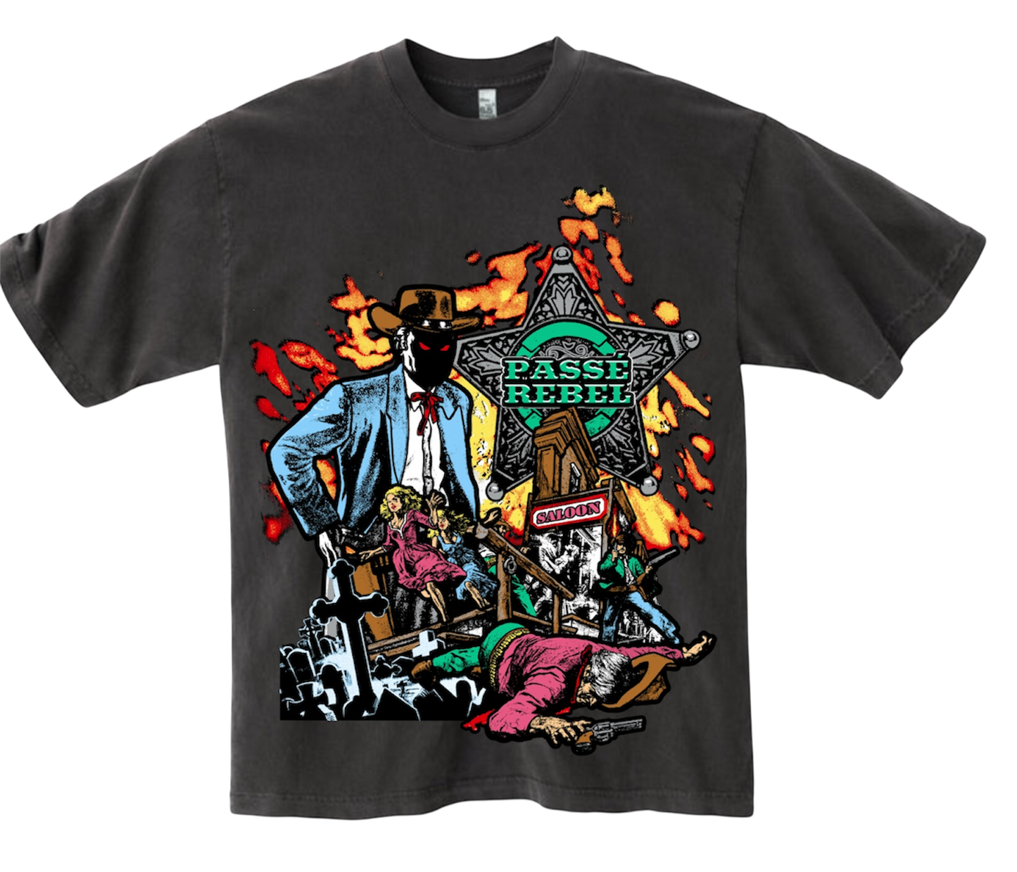 VINTAGE BLACK WESTERN HEAT TEE