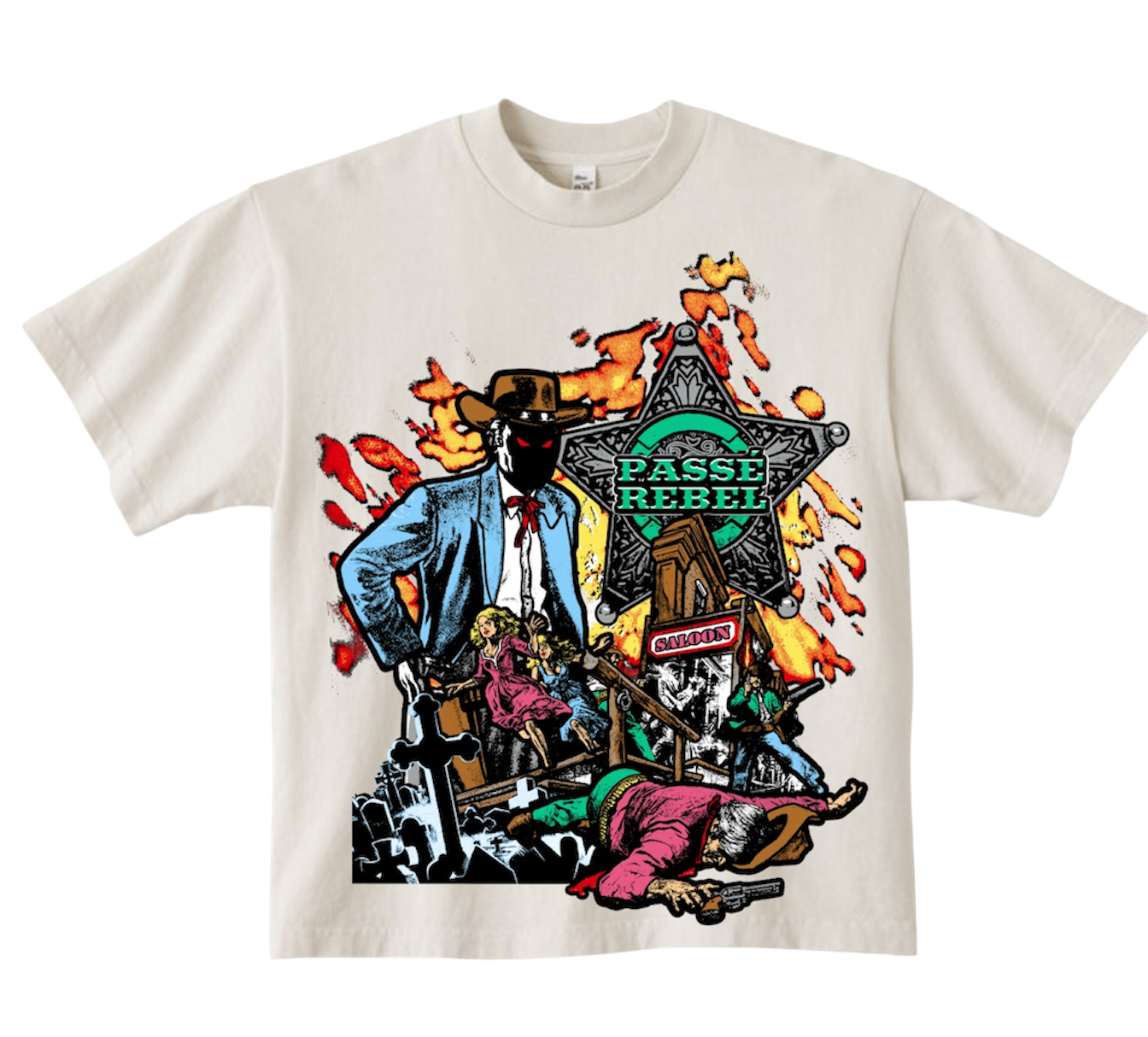 CREAM WESTERN HEAT TEE