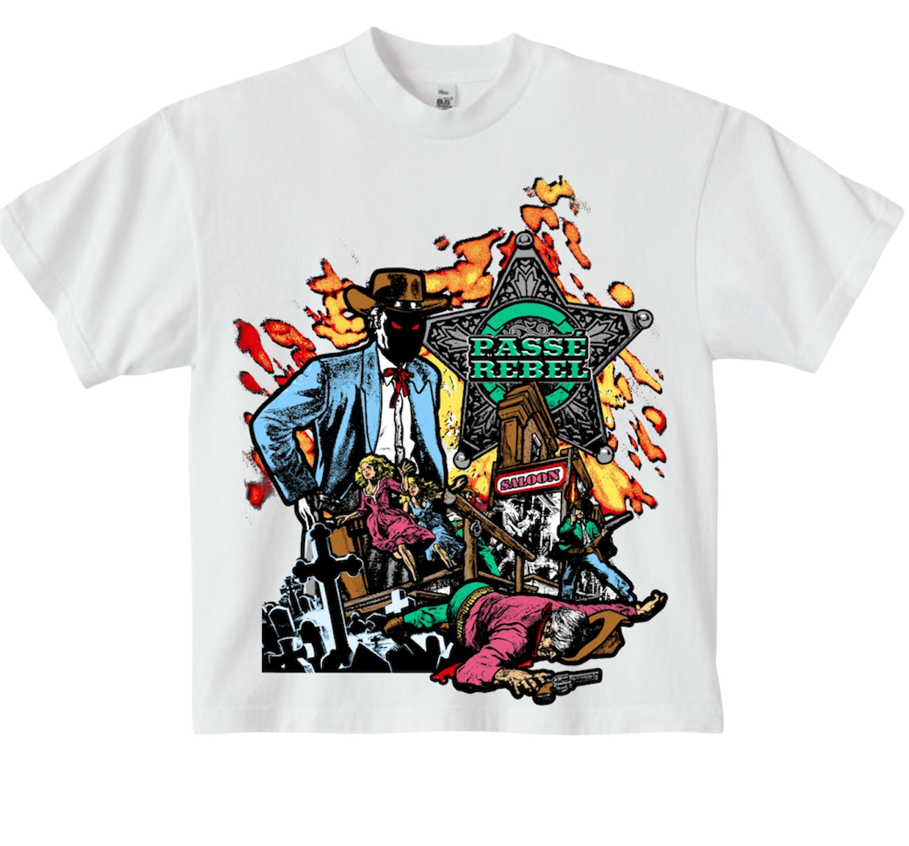 WHITE WESTERN HEAT TEE