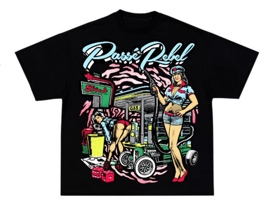 BLACK GAS STATION TEE