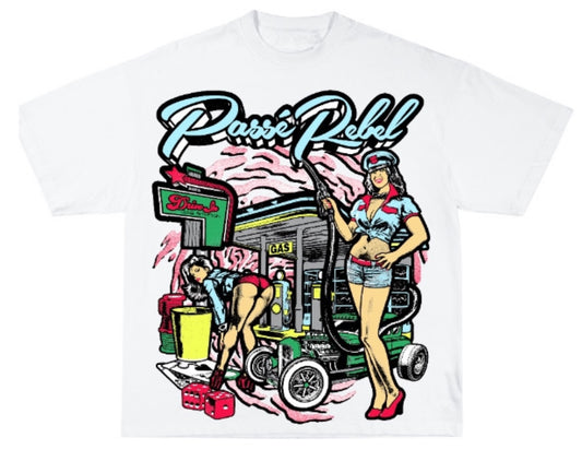 WHITE GAS STATION TEE